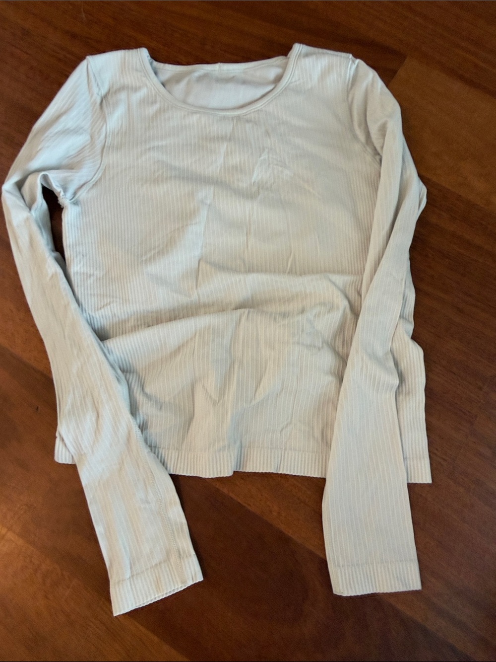 lululemon athletica White Ribbed Long Sleeve Tee